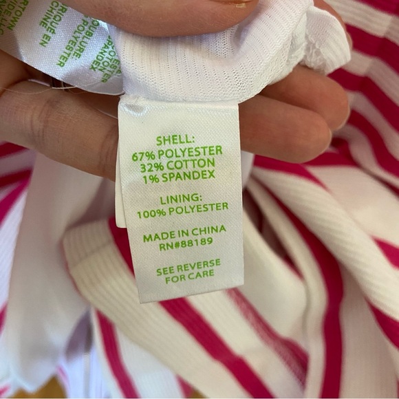 Lilly Pulitzer NWT Pink and White Stripe Zippered Mini Dress Size XL - Picture 7 of 8